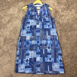 J. McLaughlin Nylee Diamond Patch Sleeveless 100% Linen Dress Small NWT Summer